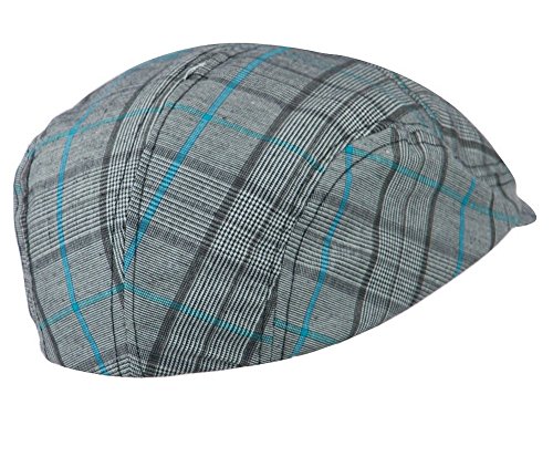 51dutqcb2pl.jpg Mega Cap INC Ivy Flat Scally Driving Caps - Blue Plaid, Size Medium