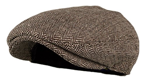 51ecy7d9dgl.jpg Wonderful Fashion Men's Classic Herringbone Tweed Wool Blend Newsboy Ivy Hat for Men in Large/X-Large Charcoal | Won