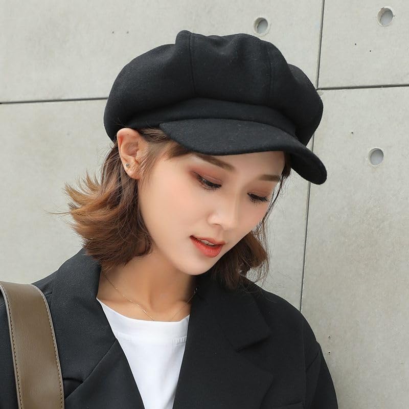 51juv svmcl.jpg INOGIH Women's Wool-Blend Newsboy Cap Winter Beret Hat