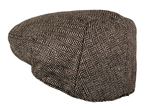 51kdzppgbal.jpg Wonderful Fashion Men's Classic Herringbone Tweed Wool Blend Newsboy Ivy Hat for Men in Large/X-Large Charcoal | Won