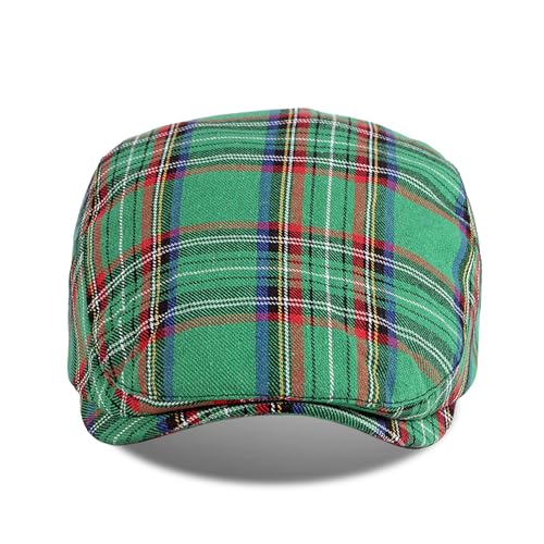 51lq8lgobal.jpg Men's Striped Plaid Newsboy Hat - Cabbie Beret Ivy Cap