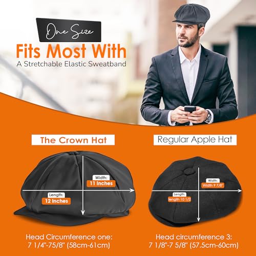 51oqauq5ol.jpg LUMINOUS FASHION Super Big 100% Wool 8 Panel Men's Oversized Newsboy Hats