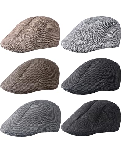 51qg32aeghl.jpg Newcotte Men's Classic Herringbone Tweed Newsboy Hat for Halloween