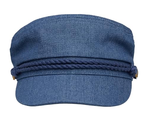51sbbq7bxzl.jpg Stylish Greek Fisherman Flat Cap - Funky Junque Newsboy Hat