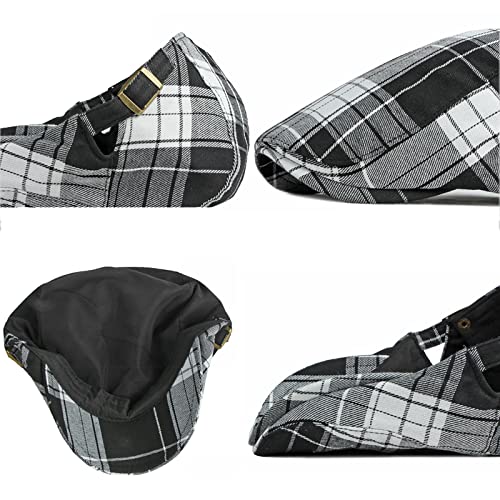 51vgccd0k0l 1.jpg Classic Men's Striped Adjustable Plaid Life Bar Beret Hat