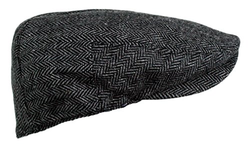 51ywefczgsl.jpg Wonderful Men's Classic Herringbone Tweed Wool Blend Newsboy Hat for Large/X-Large Sizes | Wonderful Men's Charcoal