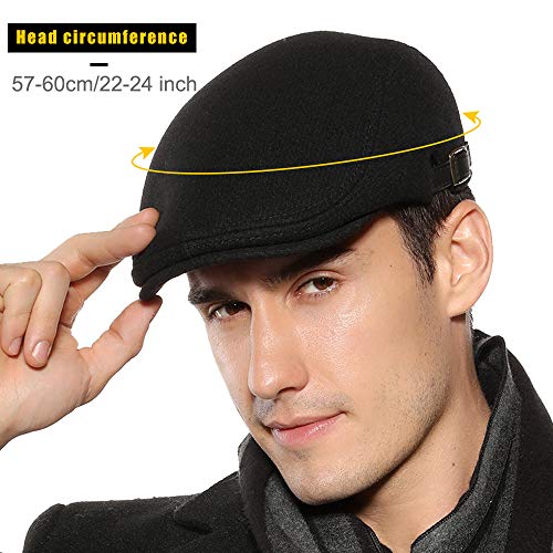51yz64 hysl.jpg Sumolux Mens Winter Beret Hat Flat Cap