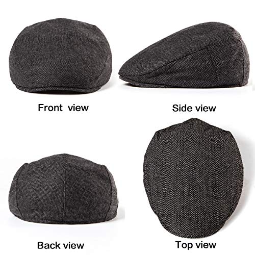 51zdjkv6rml.jpg LADYBRO Men's Classic Wool Herringbone Ivy Newsboy Cap