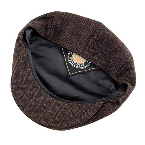 51zjamjt7tl.jpg VOBOOM Men's Wool Blend Herringbone Ivy Flat Hat