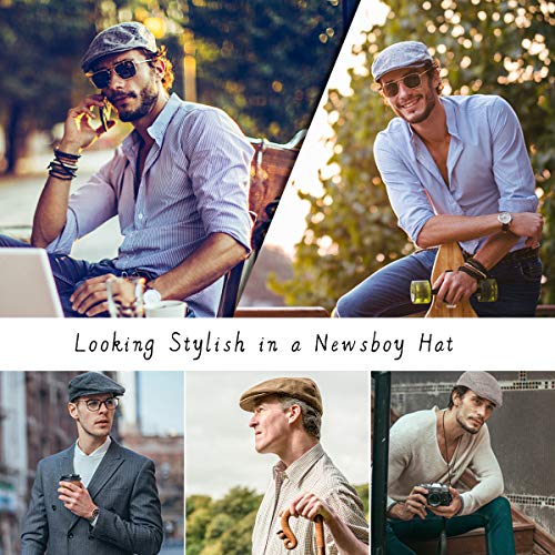 51ay0qir4 l.jpg LADYBRO Men's Classic Wool Herringbone Ivy Newsboy Cap