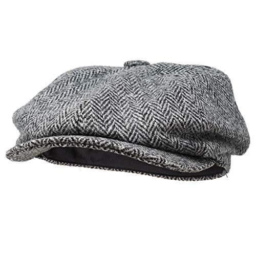 51bmpi q25l.jpg Borges Harris Tweed Lomond Newsboy Cap - 100% Wool