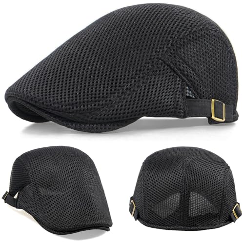 51dbdb4jcdl.jpg Taidor 2 Pack Men's Breathable Mesh Summer Newsboy Hat Ivy Cap