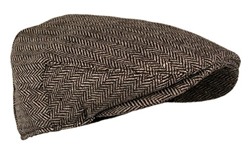 51e2wztjful.jpg Wonderful Fashion Men's Classic Herringbone Tweed Wool Blend Newsboy Ivy Hat for Men in Large/X-Large Charcoal | Won