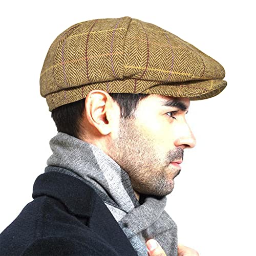 51h24edpwyl.jpg PanPacSight Classic Men's Newsboy Gatsby Hat in Blend Wool(Vintage Flat Ivy Cabbie Cap)