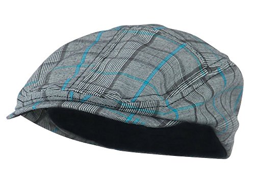 51hc7sxc1jl.jpg Mega Cap INC Ivy Flat Scally Driving Caps - Blue Plaid, Size Medium