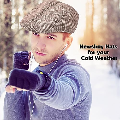 51hlkvgirjl.jpg Newcotte Men's Classic Herringbone Tweed Newsboy Hat for Halloween