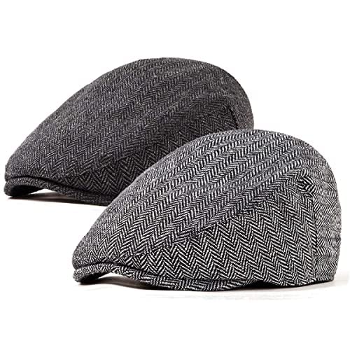 51mnefr2p7l.jpg LADYBRO 2-Pack Adjustable Newsboy Hats for Men Flat Cap