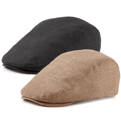 51tpbpi6tl.jpg LADYBRO 2Pack Unisex Flat Cap Newsboy Hats for Men & Women, Summer CasualAdjustable