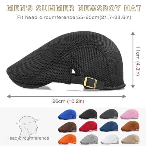 51tqeec076l.jpg Taidor 2 Pack Men's Breathable Mesh Summer Newsboy Hat Ivy Cap