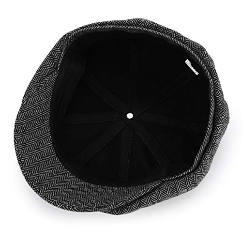 51voysc84jl.jpg KeepSa Peaky Gatsby Hat - Herringbone Tweed 8-Panel Newsboy Cap