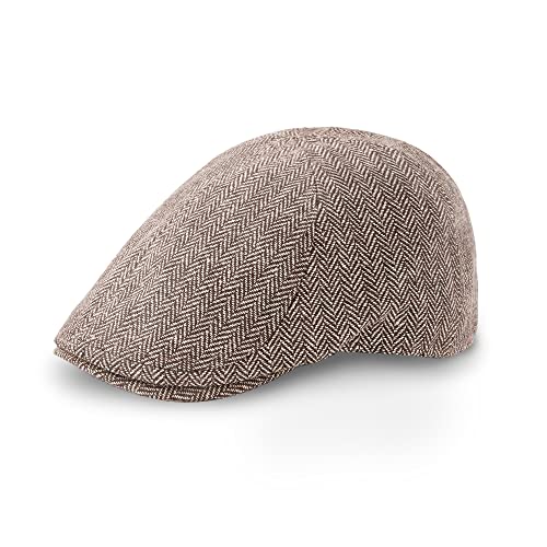 51vnmn4smql.jpg Zowya Men's Black & Brown Flat Caps and Newsboy Hats, Herringbone British Style
