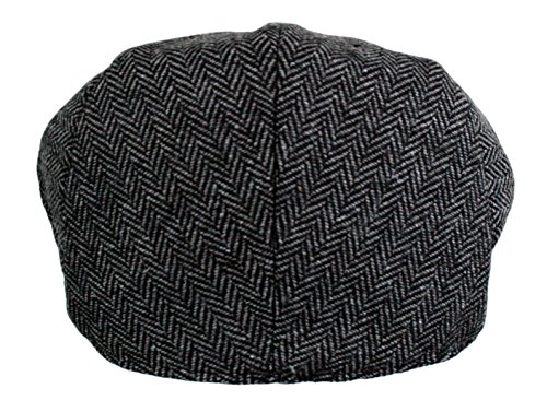 51wuhmjmoql 3.jpg Wonderful Fashion Men's Classic Herringbone Tweed Wool Blend Newsboy Ivy Hat for Men (Large/X-Large, Charcoal) Wonderf