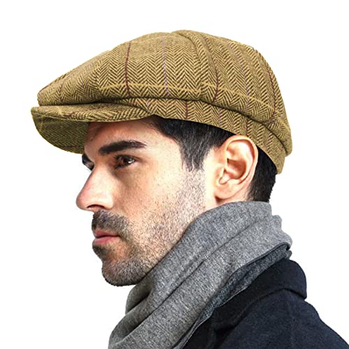 51xe5ypnuml.jpg PanPacSight Classic Men's Newsboy Gatsby Hat in Blend Wool(Vintage Flat Ivy Cabbie Cap)