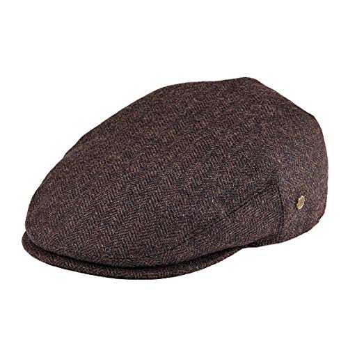 51xq7kwv hl.jpg VOBOOM Men's Wool Blend Herringbone Ivy Flat Hat