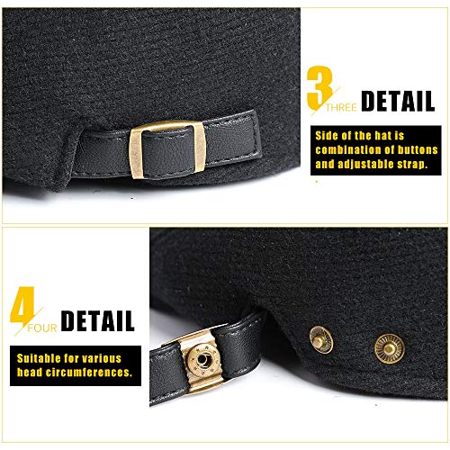 51xq8huatql.jpg Sumolux Mens Winter Beret Hat Flat Cap