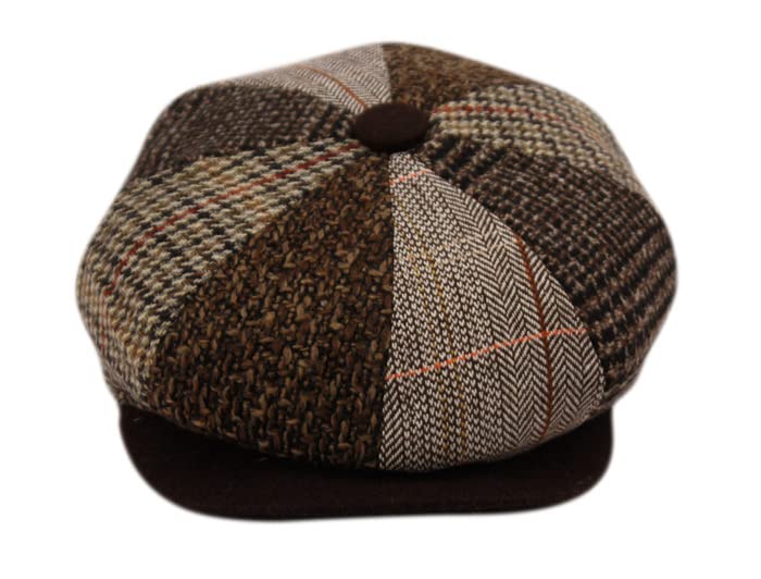 51z79oexlal.jpg Classic 100% Wool Unisex 8-Panel Newsboy Snap Brim Hat