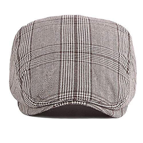 614mavugnkl.jpg Qunson 2 Pack Men's Cotton Flat Cap Ivy Gatsby Hat