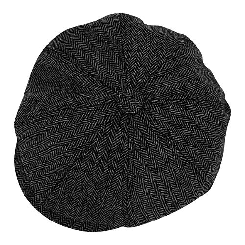 61adss0fa2l.jpg KeepSa Peaky Gatsby Hat - Herringbone Tweed 8-Panel Newsboy Cap