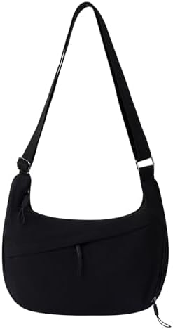 FFEDAYUN Crescent Bags for Women Casual Shoulder Handbags Multi-Pocket Lightweight Crossbody Purse Nylox Nylon Hobo Slin