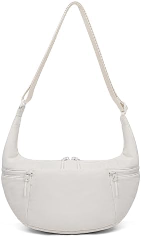 Women's VONAL Nylon Crescent Crossbody Bag for Slouchy Shoulder Hobo, Lightweight Moon Bag Dumpling Sling Purse | VONAL