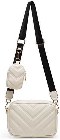 Herald Chevron Quilted Small Crossbody Bag for Women - Camera Side Shoulder Bag, 2 Sizes, Coin Purse Included Herald Che