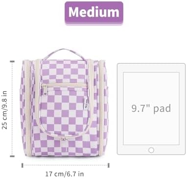 Narwey Large Blue Leaf Hanging Toiletry Bag for Women Travel and Men Cosmetics Organizers