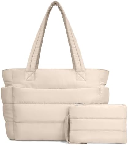 TOPDesign Lightweight Puffy Handbag for Women Travel TOPDesign Quilted Shoulder Bag for Women Work TOPDesign Puffer Tote