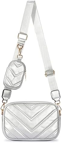 Herald Chevron Quilted Small Crossbody Bag for Women - Camera Side Shoulder Bag, 2 Sizes, Coin Purse Included Herald Che