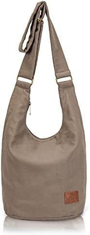 Coton Pose Women's Hippie Crossbody Bag - Top Zip Large Capacity Canvas Sling Bag - Handmade Jacquard Cloth