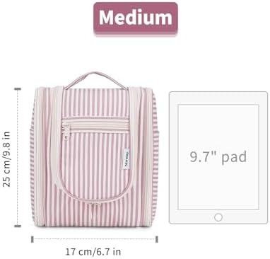 Narwey Large Blue Leaf Hanging Toiletry Bag for Women Travel and Men Cosmetics Organizers