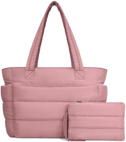 TOPDesign Lightweight Puffy Handbag for Women Travel TOPDesign Quilted Shoulder Bag for Women Work TOPDesign Puffer Tote