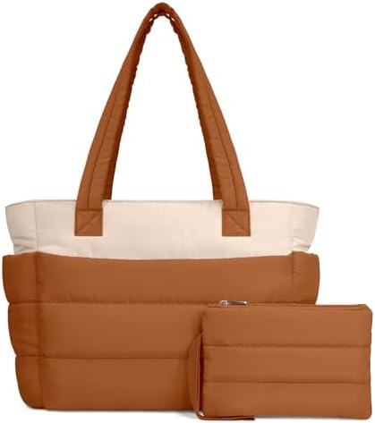 TOPDesign Lightweight Puffy Handbag for Women Travel TOPDesign Quilted Shoulder Bag for Women Work TOPDesign Puffer Tote