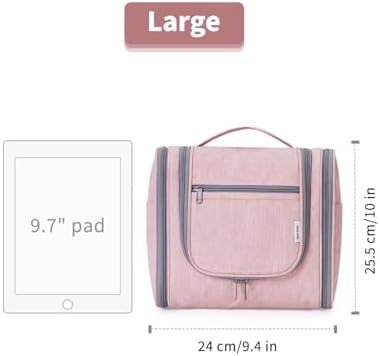 Narwey Large Blue Leaf Hanging Toiletry Bag for Women Travel and Men Cosmetics Organizers