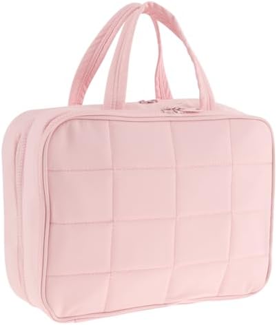 Toiletry Bag Compartmental Organizer Travel BagPortable Foldable with Anti-slip Metal Hook(Beige) Toiletry Bag Compart