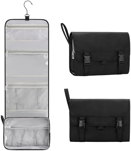 Relavel Travel Toiletry Bag for Men, Large Capacity Travel Kit, Hanging Toiletry Bag for Women