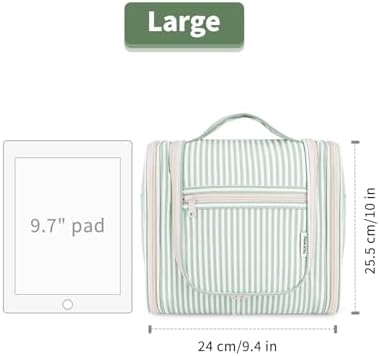 Narwey Large Blue Leaf Hanging Toiletry Bag for Women Travel and Men Cosmetics Organizers