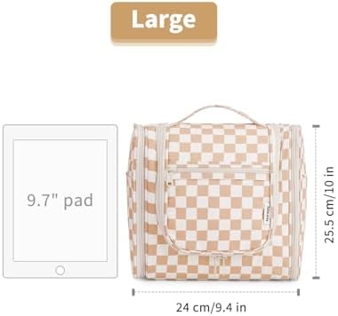 Narwey Large Blue Leaf Hanging Toiletry Bag for Women Travel and Men Cosmetics Organizers