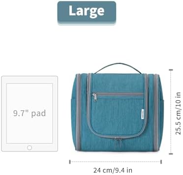 Narwey Large Blue Leaf Hanging Toiletry Bag for Women Travel and Men Cosmetics Organizers