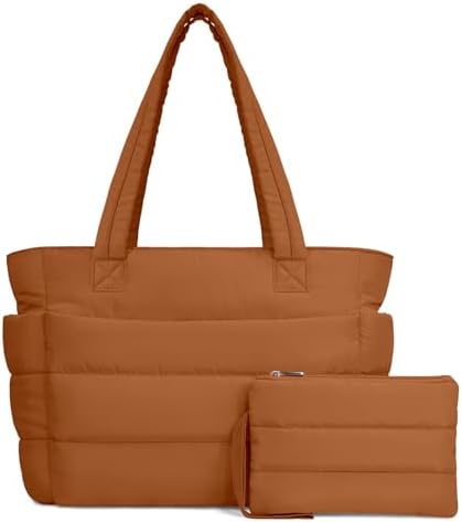 TOPDesign Lightweight Puffy Handbag for Women Travel TOPDesign Quilted Shoulder Bag for Women Work TOPDesign Puffer Tote