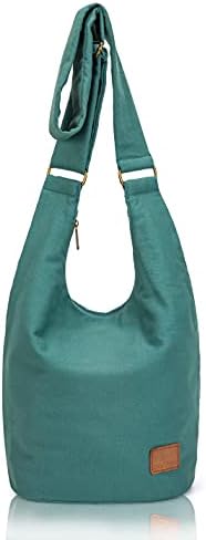 Coton Pose Women's Hippie Crossbody Bag - Top Zip Large Capacity Canvas Sling Bag - Handmade Jacquard Cloth